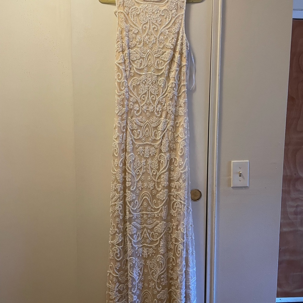 Elegant Cream Lace Women’s Dress